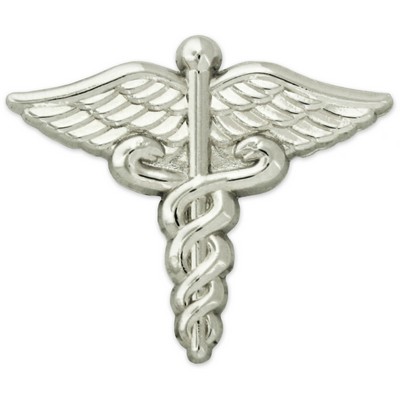 Caduceus Lapel Pin - Silver