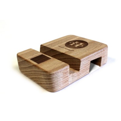 Two Slot Wooden Cell Phone Stand