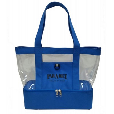 Clear Beach Tote Bag w/Cooler Compartment