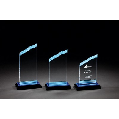 Small Blue Chisel Top Acrylic Award