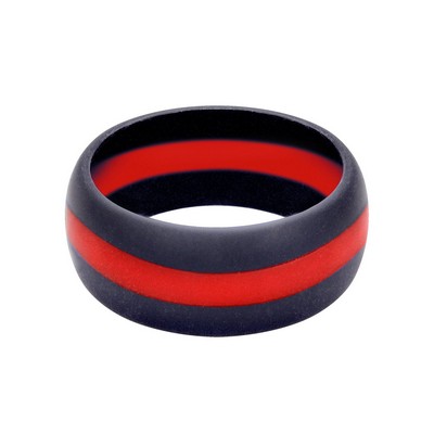 Thin Red Line Silicone Ring