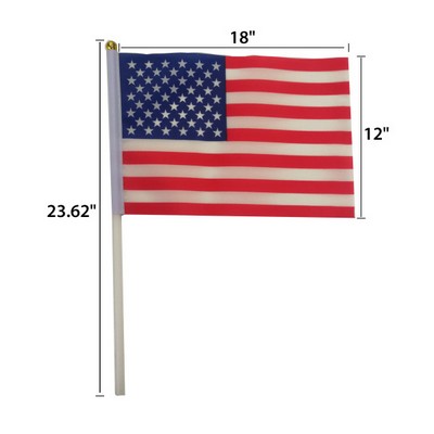 18"x12" Double side Custom Hand Held Stick Flags