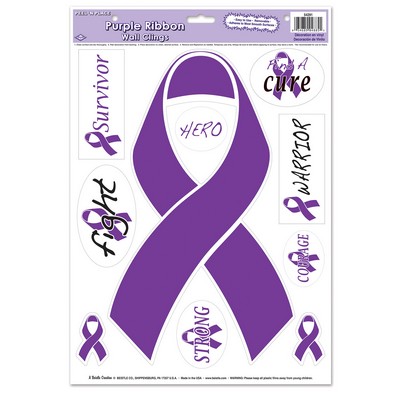 Purple Ribbons Peel 'N Place