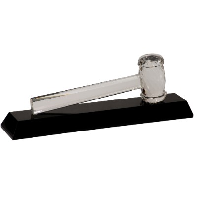 Crystal Gavel Award, 13 7/8" x 4 1/4"