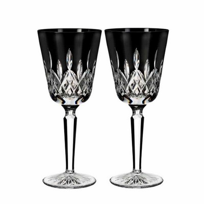 Waterford Lismore Black Goblet, Pair