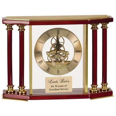 Bancroft Executive Clock-Gold/Rosewood