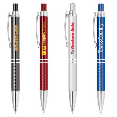 Aluminum Click Action Ballpoint Pen with Diamond Grip