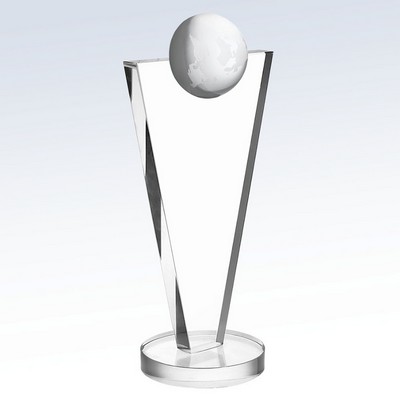 Crystal Success Globe Award, Small (7-3/8"H)