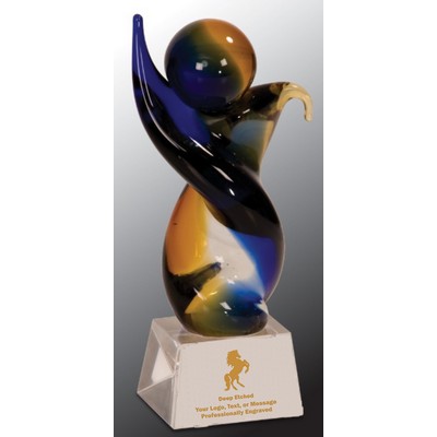 7 3/4" Colored Art Glass Award