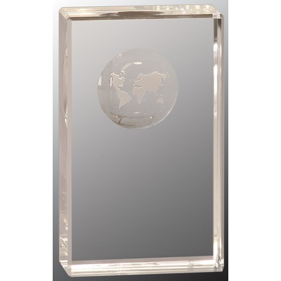 Crystal Rectangle Etched Globe Award