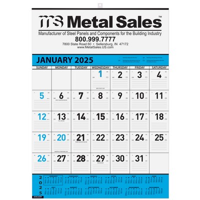 Contractor Custom Calendar w/1 Color Imprint (18"x25")