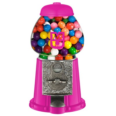 Pink 9" Metal w/Glass Gumball / Candy Dispenser Machine