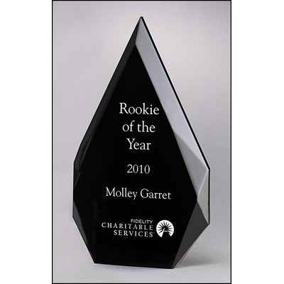 Flame Series Clear Acrylic Award w/Black Silk Screened Back (4.25"x 7.875")