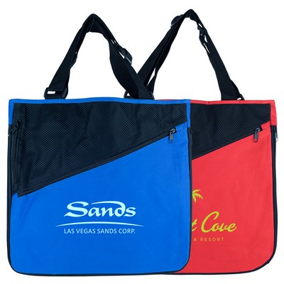 2 Tone Expandable Poly Tote Bag