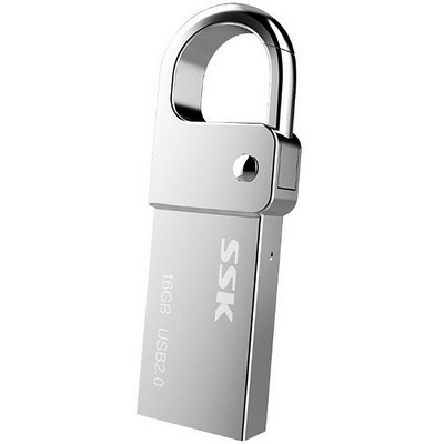 Metal Shell USB Flash Drive w/Carabiner (16GB)