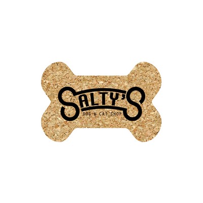 5" Standard Cork Dog Bone Coaster