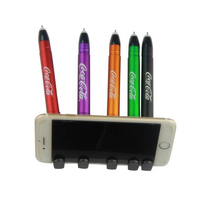 3-in-1 Light Up Logo Stylus Pen with Phone Holder