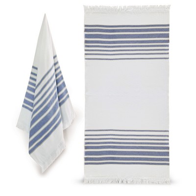 Navy/White Traditional Turkish Peshtemals Towels (36"x70")