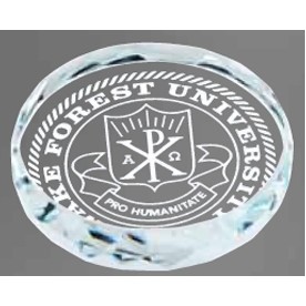 4" Diameter Crystal Round Paperweight