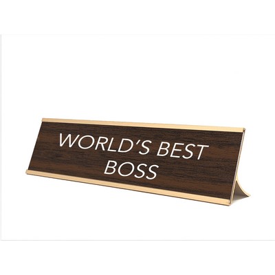 Novelty Nameplate Style (World's Best Boss)- Metallic Frame