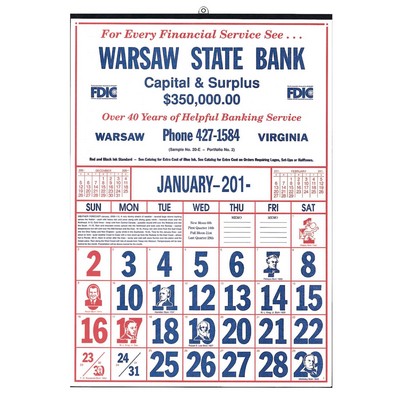 Commercial 12-Sheet Historical Date Calendar (After 5/1)