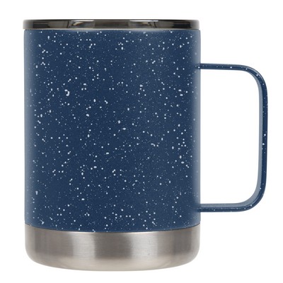 12oz Navy/White Speckled Camp Mug w/ Slide Lid