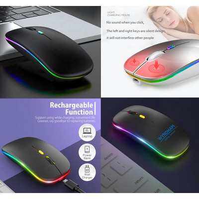 Kidder iBank® Bluetooth Wireless Mouse, LED Slim Dual Mode (Bluetooth 5.1 and 2.4G Wireless)