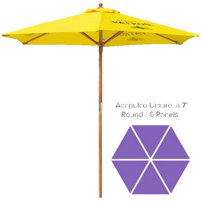 Acapulco Commercial Market Umbrella - 7' Round /6 Panels Wood Pole