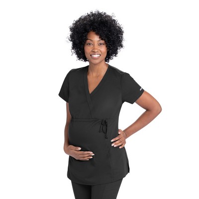 Barco - Grey's Anatomy - Women's Two Pocket Mock Wrap Lilah Maternity Top