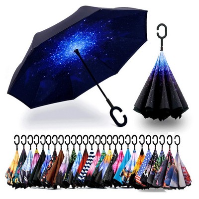 Double Layer Inverted Umbrella With C-Shaped Handle