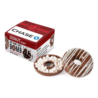 Donut-Shaped Hot Chocolate Bomb with Holiday Drizzle