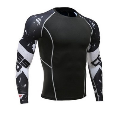 Long Sleeve Compression Sports Shirt w/Athletic Base Layer