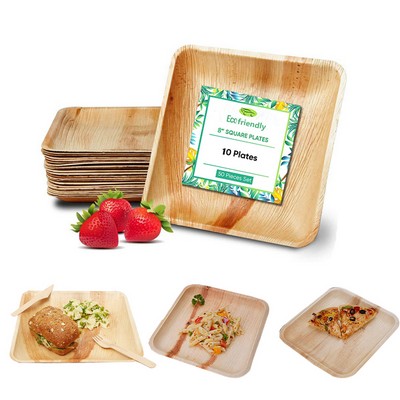 8" Biodegradable Palm Leaf Plates