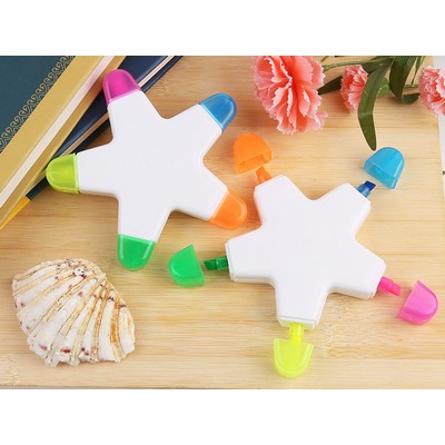 5 color star shape Highlighters,nite writer pen