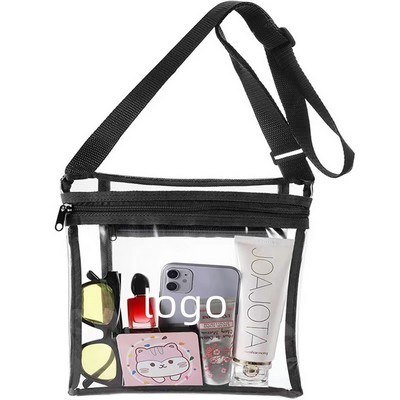 Clear Bag Stadium Approved Purse Transparent Crossbody Bags for Women & Men See Through PVC Mess