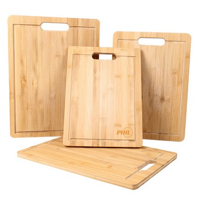 Natural Organic Bamboo Cutting Board with Built-in Juice Groove