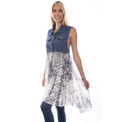 Denim Vest w/Lace Skirt