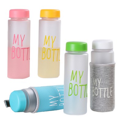 16 Oz. Plastic Water Bottle w/ Protective Cover