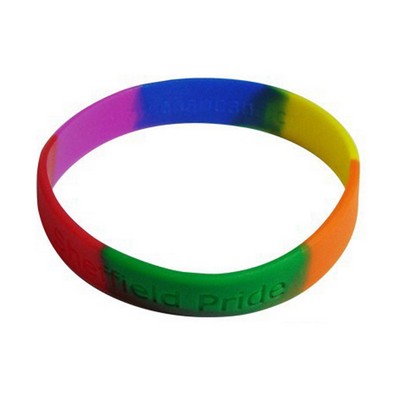 Adult Size Rainbow Silicone Wristband