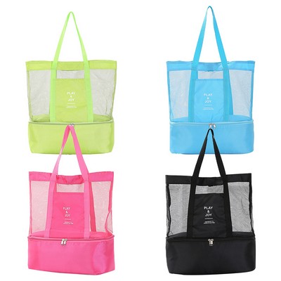 Beach Bag with Cooler Zipper Pool bag