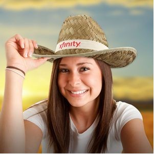 Adult Cowboy Hat w/Silk Screened White Band