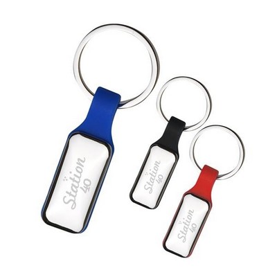 Metal Keychain w/Silicone Strap