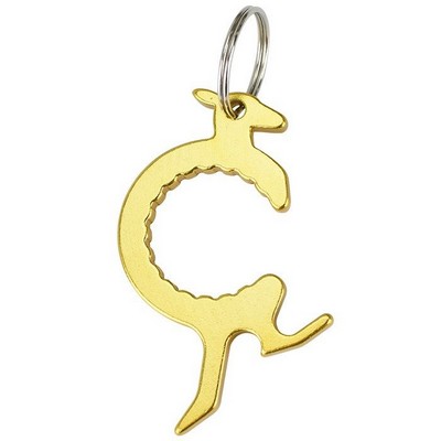 Round Kangaroo Bottle Opener Keychain