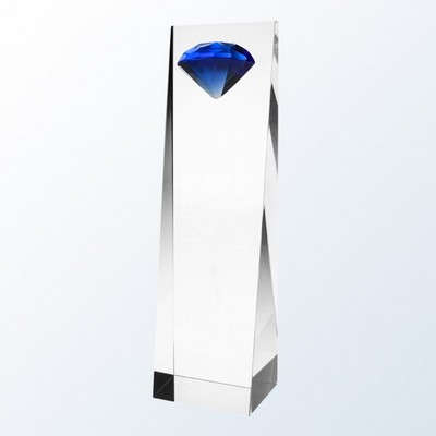 Blue Diamond Tower Crystal Award, 10"H