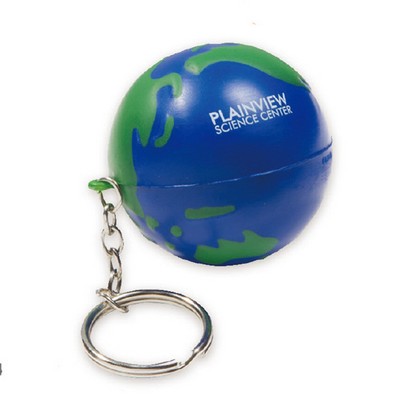 Earth Shaped Stress Ball w/Keychain