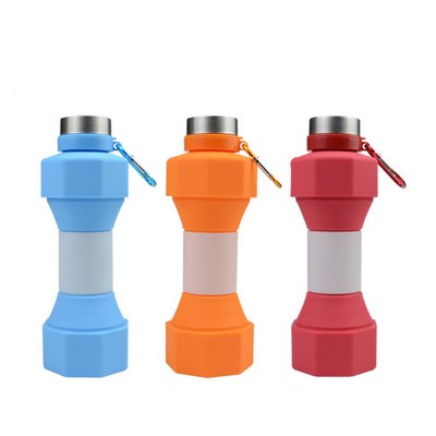 Dumbbell Shape Collapsible Silicone Sports Bottle