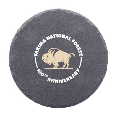 Valentia Round Slate Coaster (2 Color Imprint)