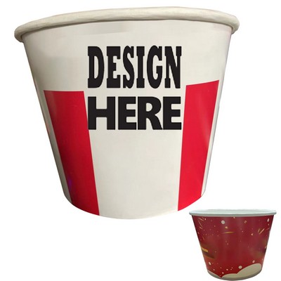 85 OZ Custom Full color Fried Chicken Popcorn Bucket Snack Tub