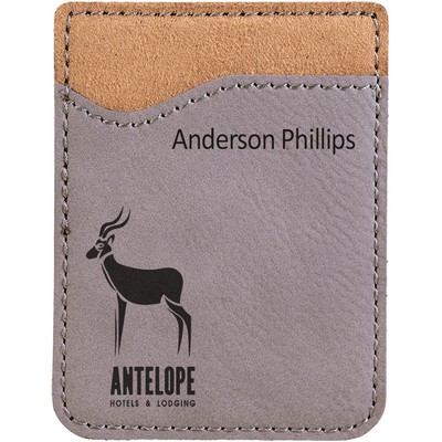 Gray Leatherette Phone Wallet