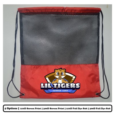 Sublimation Mesh Front Polyester Drawstring Bag